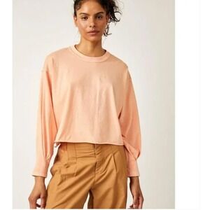 Free People Movement Inspire Layer Size Small Long Sleeve Oversized Crop Top